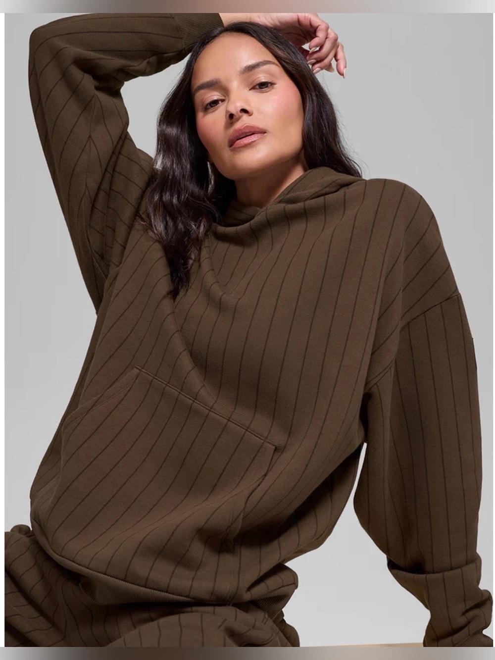 NWT ALO Yoga Ribbed Hoodie - Brown MEDIUM unisex